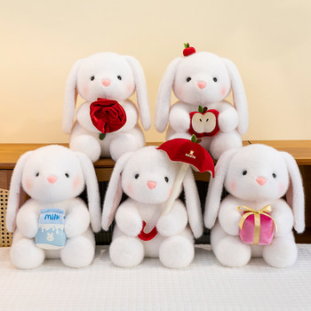 Cute umbrella lop rabbit plush toy doll rag doll rose long ears children's soothing doll pillow