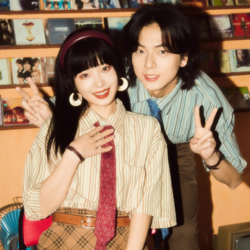 Jiuniangzi ALOHA Retro Hong Kong Style Couple Striped Shirt #How can I be obsessed with you I am asking myself