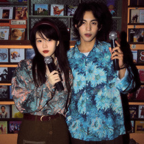 Wine balls ALOHA retro Hong Kong style Hawaiian couple flower shirt #youthatsmilelike infinitely charming