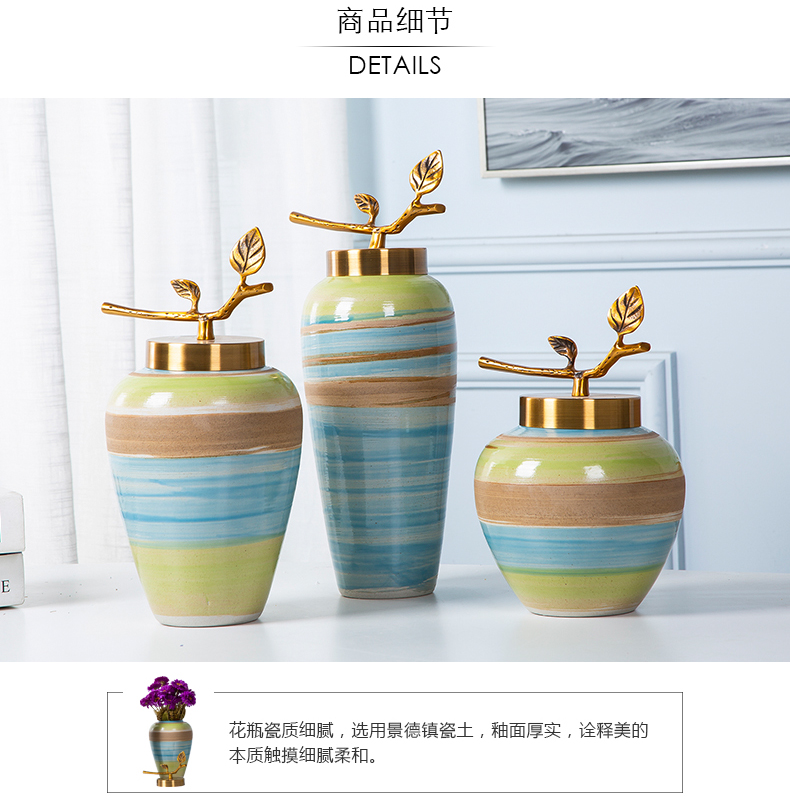 Jingdezhen porcelain furnishing articles sitting room tea table wine table decoration vase color ceramic bottle of flower arranging art suits for