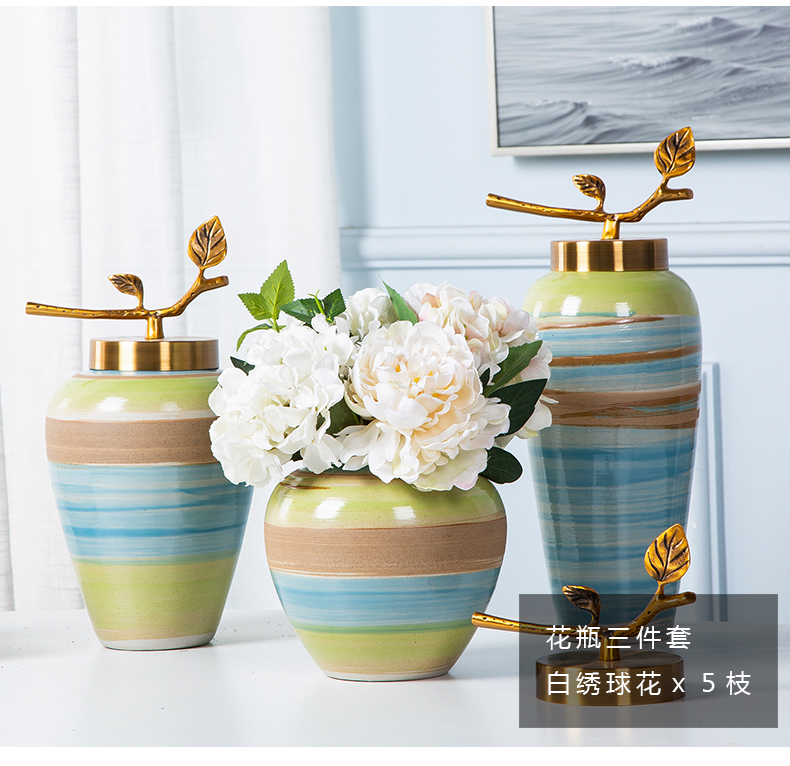 Jingdezhen porcelain furnishing articles sitting room tea table wine table decoration vase color ceramic bottle of flower arranging art suits for