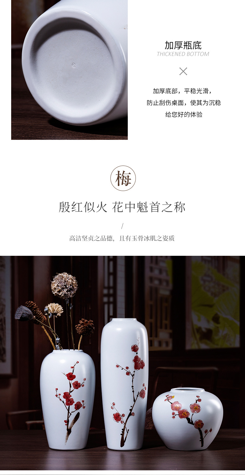 Jingdezhen ceramic vase furnishing articles sitting room bedroom office office table of porch is the white antique bottles of tea table