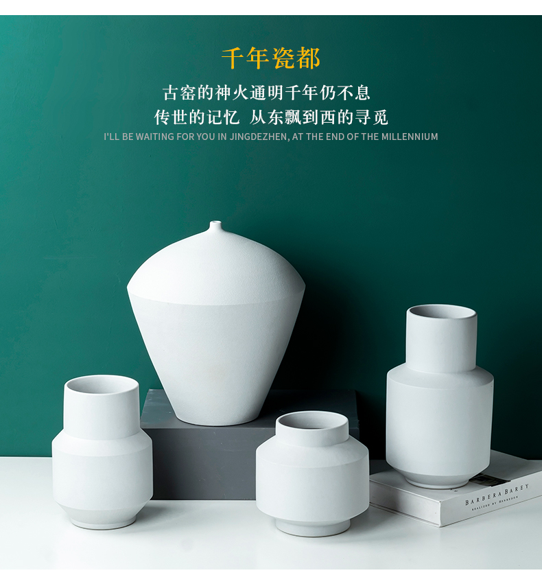 The new modern Chinese style manual cutter biscuit firing creative vase furnishing articles sitting room between example custom ceramic decoration