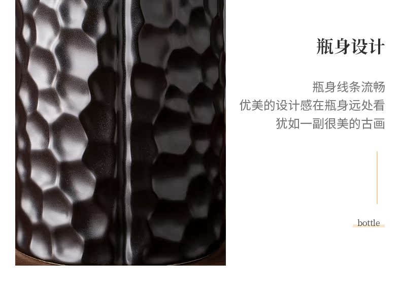 Jingdezhen ceramic vase, black I and contracted sitting room TV cabinet office desk creative furnishing articles do the vase