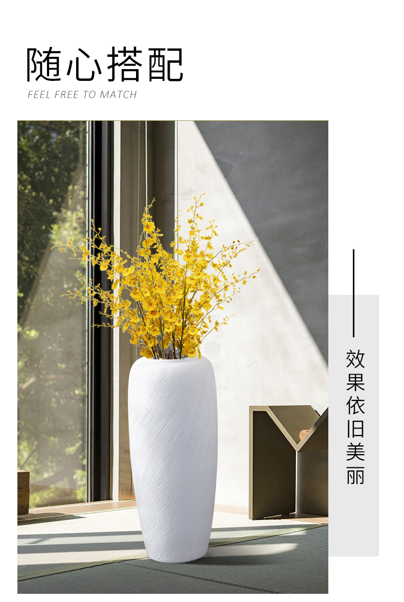 Jingdezhen ceramic vase furnishing articles thread landing large white flower arranging the sitting room is contracted modern new Chinese style living room