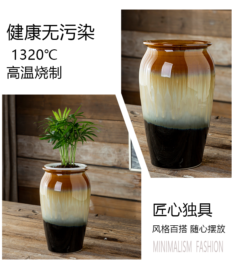 Jingdezhen new I and contracted glazed ceramic floret bottle furnishing articles sitting room study hydroponic potted flower decoration