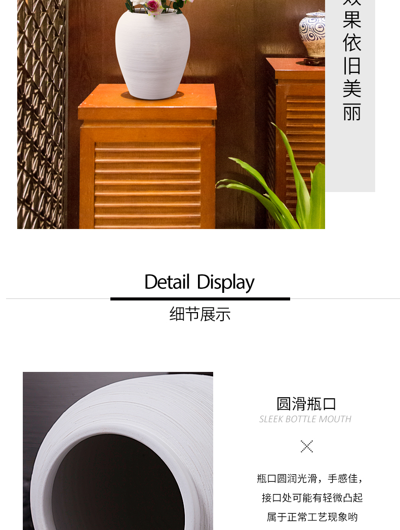 Jingdezhen ceramic vase furnishing articles be born white home sitting room office hotel furnishing articles dried flower porcelain art