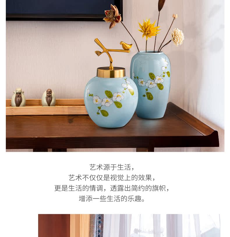 Jingdezhen ceramic furnishing articles contracted sitting room office flower arranging modern creative home decoration porcelain vase