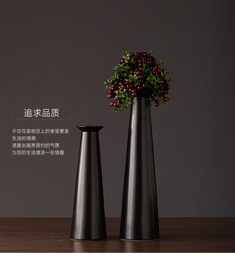 Jingdezhen ceramic vase simple retro black sitting room porch TV ark, home furnishing articles new decorative vase