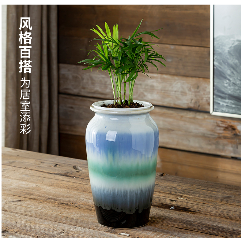 Jingdezhen new I and contracted glazed ceramic floret bottle furnishing articles sitting room study hydroponic potted flower decoration