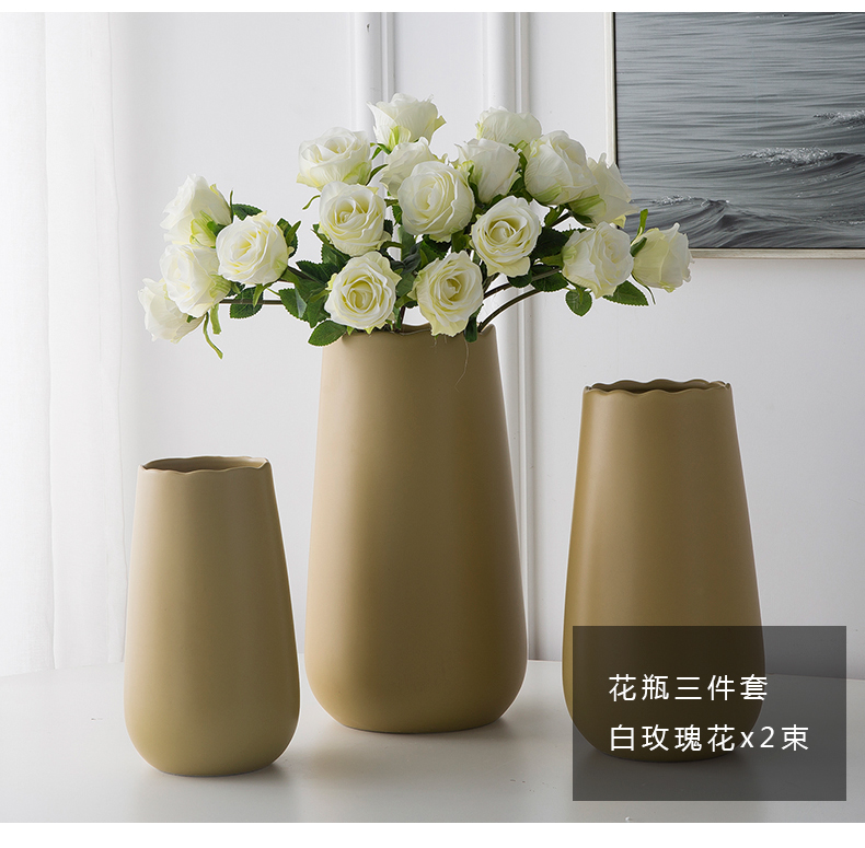 Jingdezhen porcelain vase furnishing articles ceramic bottle arranging flowers sitting room office table northern wind art deco floret bottle