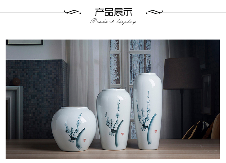 Ceramic vase furnishing articles sitting room bedroom desk office office decoration white porcelain vase flower bottles of tea table