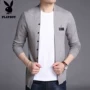 . Áo len nam Playboy áo len mùa thu mỏng phần thanh niên nam phiên bản Hàn Quốc của xu hướng tự tu mặc dệt kim - Áo len thời trang nam
