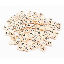 100pcs Wooden Alphabet Scrabble Tiles Black Letters  Number