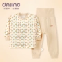 Dajing quần áo trẻ sơ sinh cao eo cotton trẻ em đồ lót nhà dịch vụ quần áo mùa thu bộ đồ lót 3943 - Quần áo lót bộ cotton thu đông bé gái