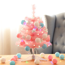 Handmade pink Christmas tree package DIY mini luminous home Christmas tree material package desktop decoration ornaments