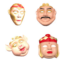 Hot pot hero mask cos Wukong Tang Monk Monk Bajie props performance headgear clown full face Journey to the West mask