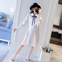 Pregnant mother tide clothes pregnant women spring and autumn clothes 2022 new dress fairy super fairy chiffon sweet maternity top Korean version