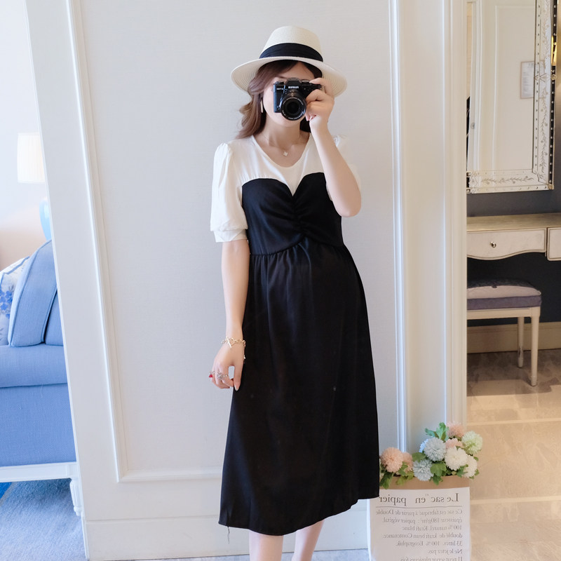 High-end maternity dress summer dress 2021 new fashion age-reducing temperament pregnant woman skirt summer mid-length version