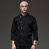 Domino chefs clothes long sleeve autumn and winter clothes Western restaurant kitchen work clothes mens high-end clothes large size custom LOGO