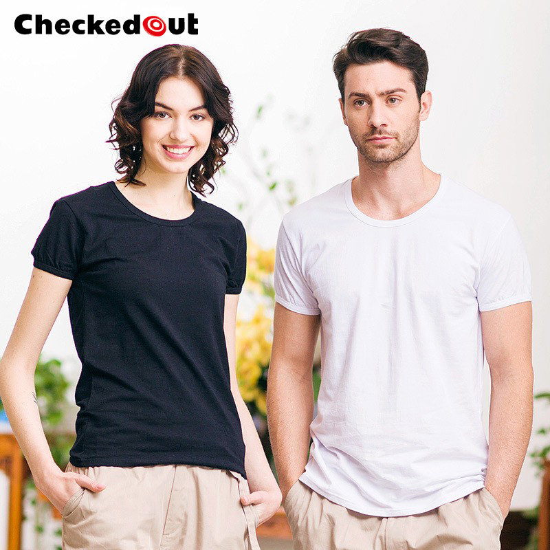 T-shirt half-sleeve fashion male and female working waitress T-shirt Dormi to black and white round collar elastic body short sleeve T-shirt