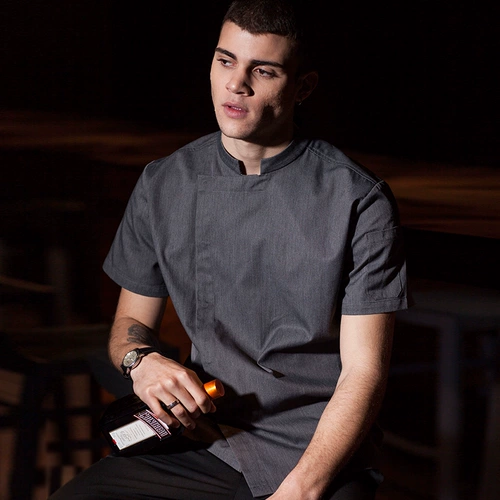 Шеф-повар костюм с короткими рукавами весна и лето тонкий стиль западный ресторан ресторан кухня шеф-повар костюм мужчина дышащий кухонный верхний половинный рукав