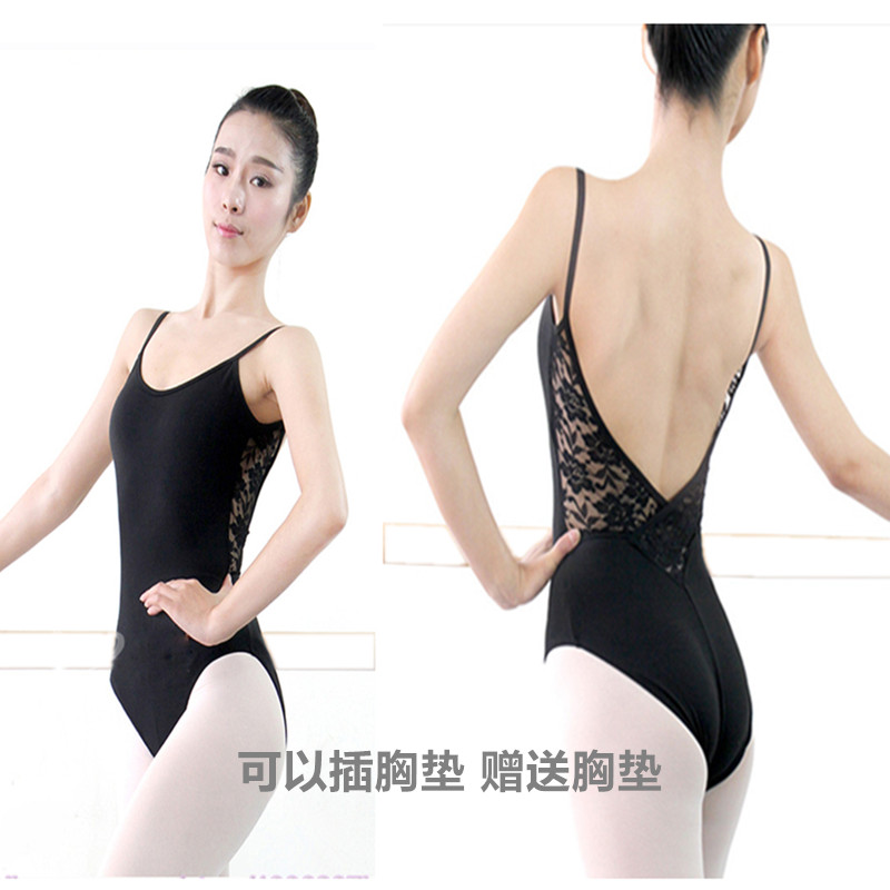 Ballet Suit Adult Gymnastics Suit High Cross Dance Training Suit Condole Belt Big Back Art Test Suit Lace Ballet Body Suit