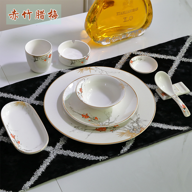 Cutlery transport breakage Tonic Hair can be added Inprint LOGO ordered florid surface instrumental shape Chaozhou Bone Porcelain Classic Pattern Ceramics