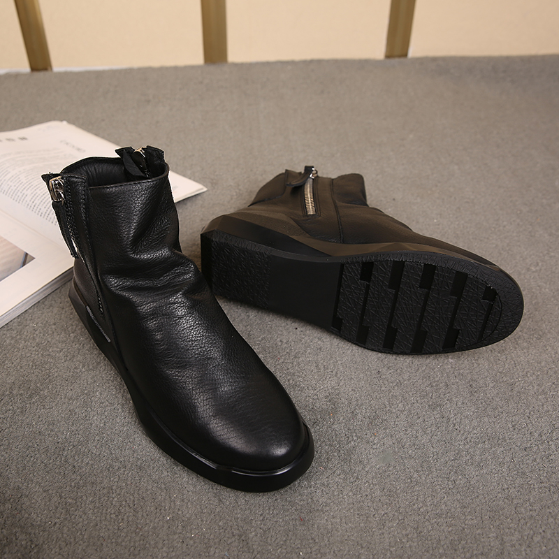 Giày nam mới 2018 phiên bản Hàn Quốc của Martin boot da đế dày có khóa kéo thể thao giải trí thời trang Anh giầy chạy bộ nam