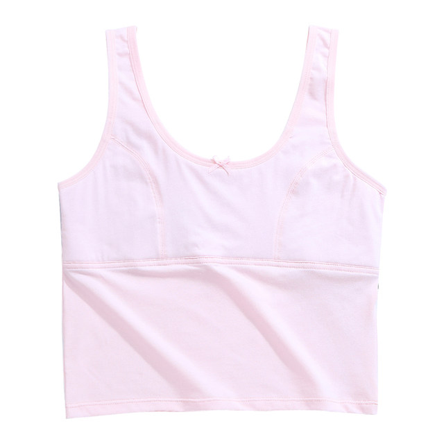 Girls' short underwear, pure cotton, developmental girls' anti-bulge vest, primary school students' adolescent children's bra