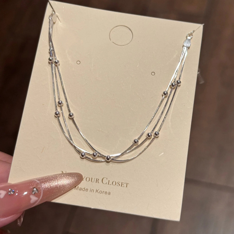 Silver Multi-Layer Snake Bone Bracelet for Women, Simple, Exquisite, Versatile Bracelet, High-Value, Suitable for Girlfriends, Students, Minimalist Style Jewelry