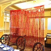 Kunming rain silk door curtain golden color strip tassel birthday party background wall decoration wedding stage scene layout