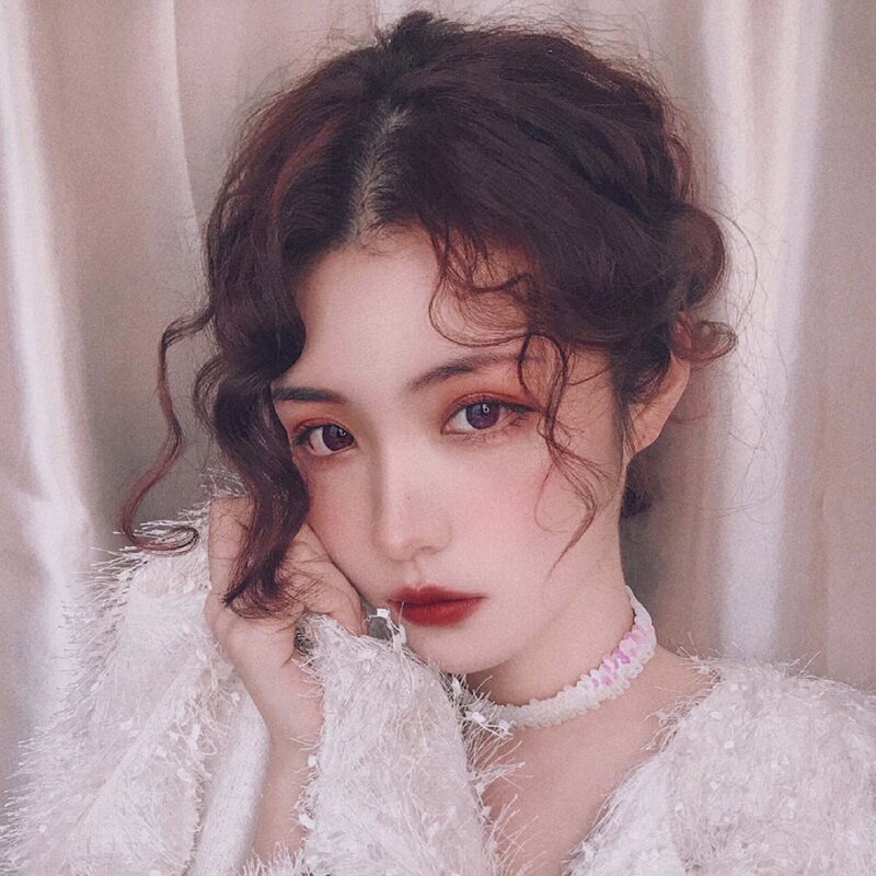 Wool curly bangs wig piece real hair silk delivery needle replacement block corn perm middle part full real hair head cover white hair