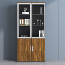 BUYDE Office File Cabinet with Glass Door Cabinet boss table background cabinet 6 doors