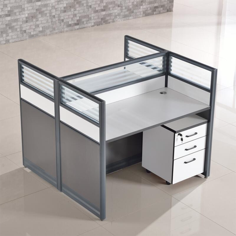 Simple modern staff desk office computer table and chair combination screen partition card seat face-to-face 2 people