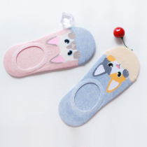 South Korea imported cotton boat Socks cartoon animal cat kitten short socks breathable invisible socks sports socks silicone non-slip