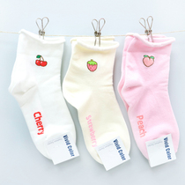 South Korea Dongdaemun imported socks vivid color sweet fruit Cherry Cotton womens socks cotton socks