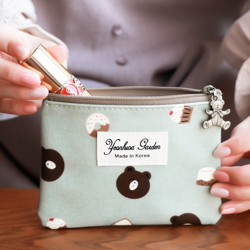 Korea Import Waterproof Makeup Bag Cute Little Bear Animal Small Yellow Duck Zero Wallet Mouth Red Sanitary Cotton Containing Bag