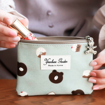 South Korea imported waterproof cosmetic bag cute bear animal small yellow duck coin wallet lipstick sanitary napkin storage bag female