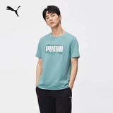 Puma, спортивная хлопковая футболка с коротким рукавом, круглый воротник