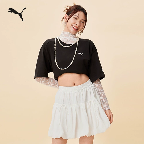 Puma, хлопковая летняя спортивная футболка с коротким рукавом для отдыха