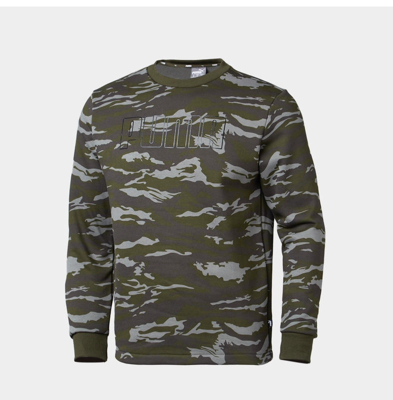 PUMA Hummer chính thức Liu Yuran với áo len ngụy trang nam Camo 855053 - Thể thao lông cừu / jumper