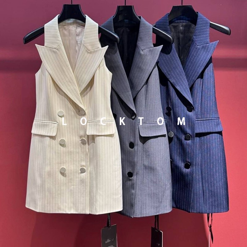 2026 Spring/Summer New Work Style Sleeveless Vest Dress for Women, Double-Breasted, Slimming, Versatile, Commuting, Mid-Length 2026 Spring/Summer New Work Style Sleeveless Vest Dress for Women, Double-Breasted, Slimming, Versatile, Commuting, Mid-Length