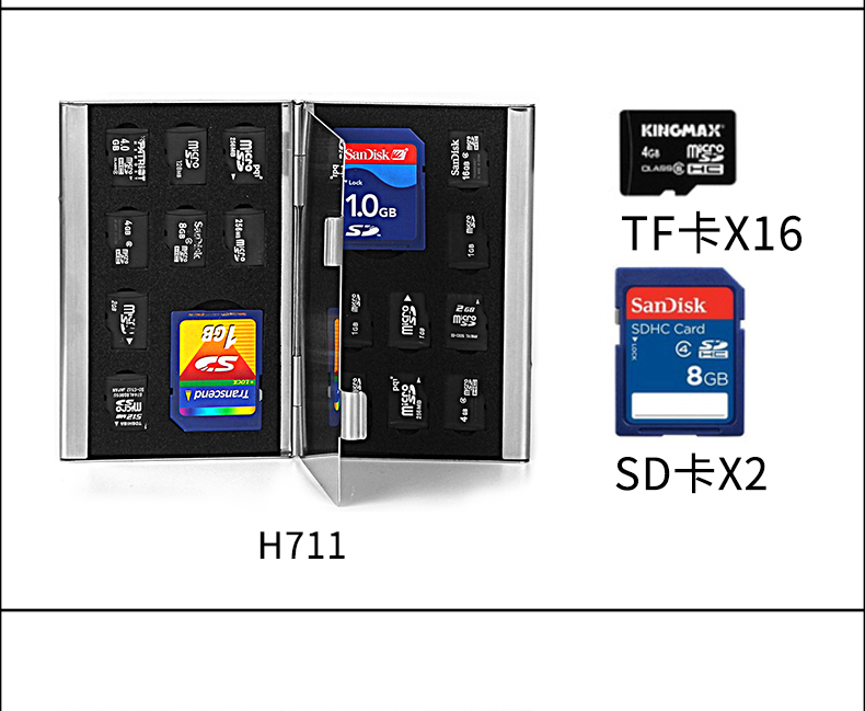 SLR thẻ nhớ hộp thẻ SD thép không gỉ TF đa chức năng thẻ nhớ hộp lưu trữ kỹ thuật số hoàn thiện gói chữ miễn phí