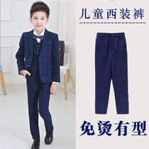 Childrens trousers boys black trousers plaid childrens straps costumes British childrens clothing male and middle children