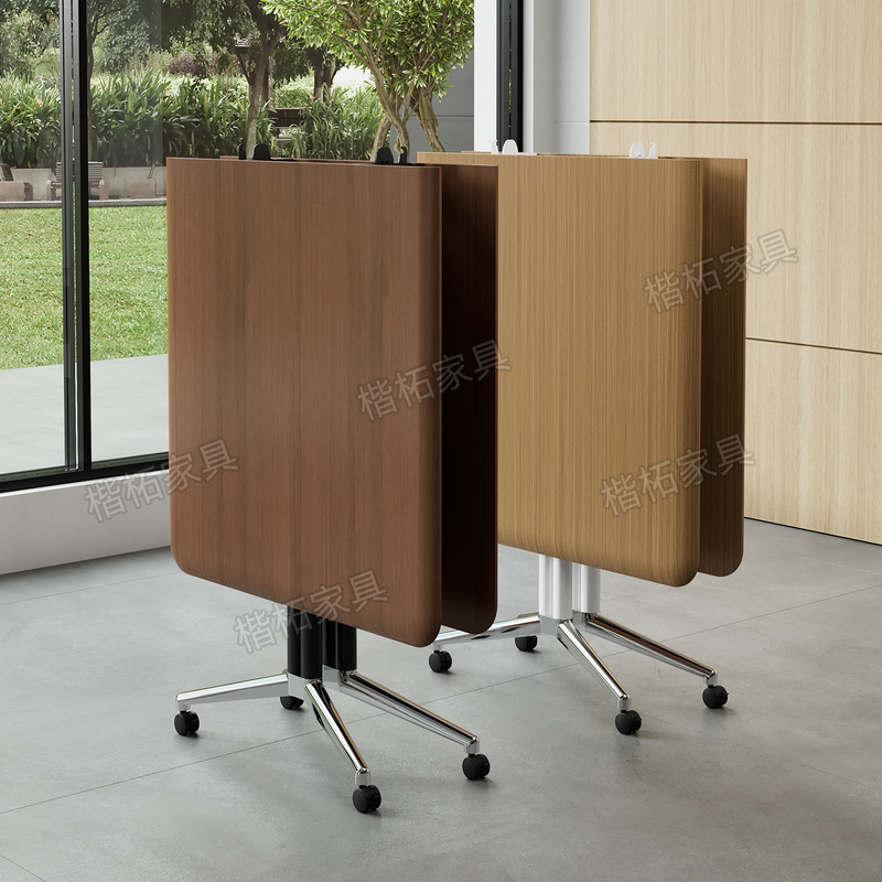 Blister-Packed Desktop Folding Conference Table, Office Desk, Movable Long Rectangular Modular Training Table and Chairs with Wheels