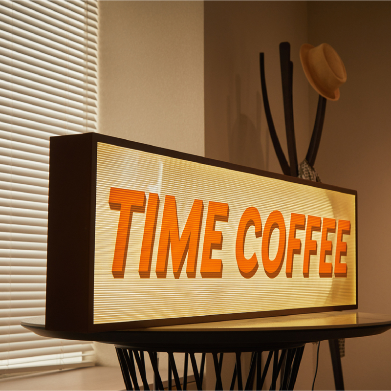 Popular Ripple-Pattern Acrylic Lightbox Billboard, Trendy Illuminated Sign, Retro Outdoor Storefront Illuminated Letters
