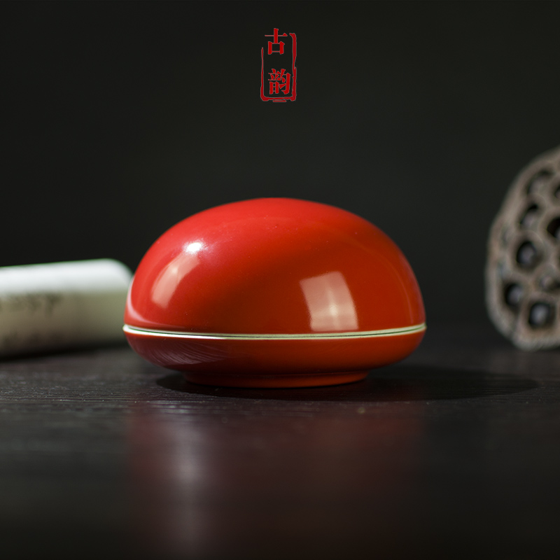 Jingdezhen porcelain printing clay box Large printing clay porcelain cylinder High-top seal carving large size porcelain box Wenfang Sibao Printing clay box