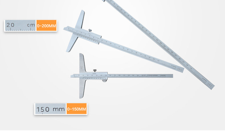 Штангенциркуль 上工深度游标卡尺0-150-300mm单钩双钩不锈钢带表电子数显深度尺