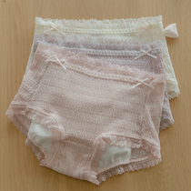 SR (Physiological Period Friendly) Underpants Women Leakproof Girl Lace Pure Color Mid-Waist Elastic Sexy Inner Crotch Triangle Pants
